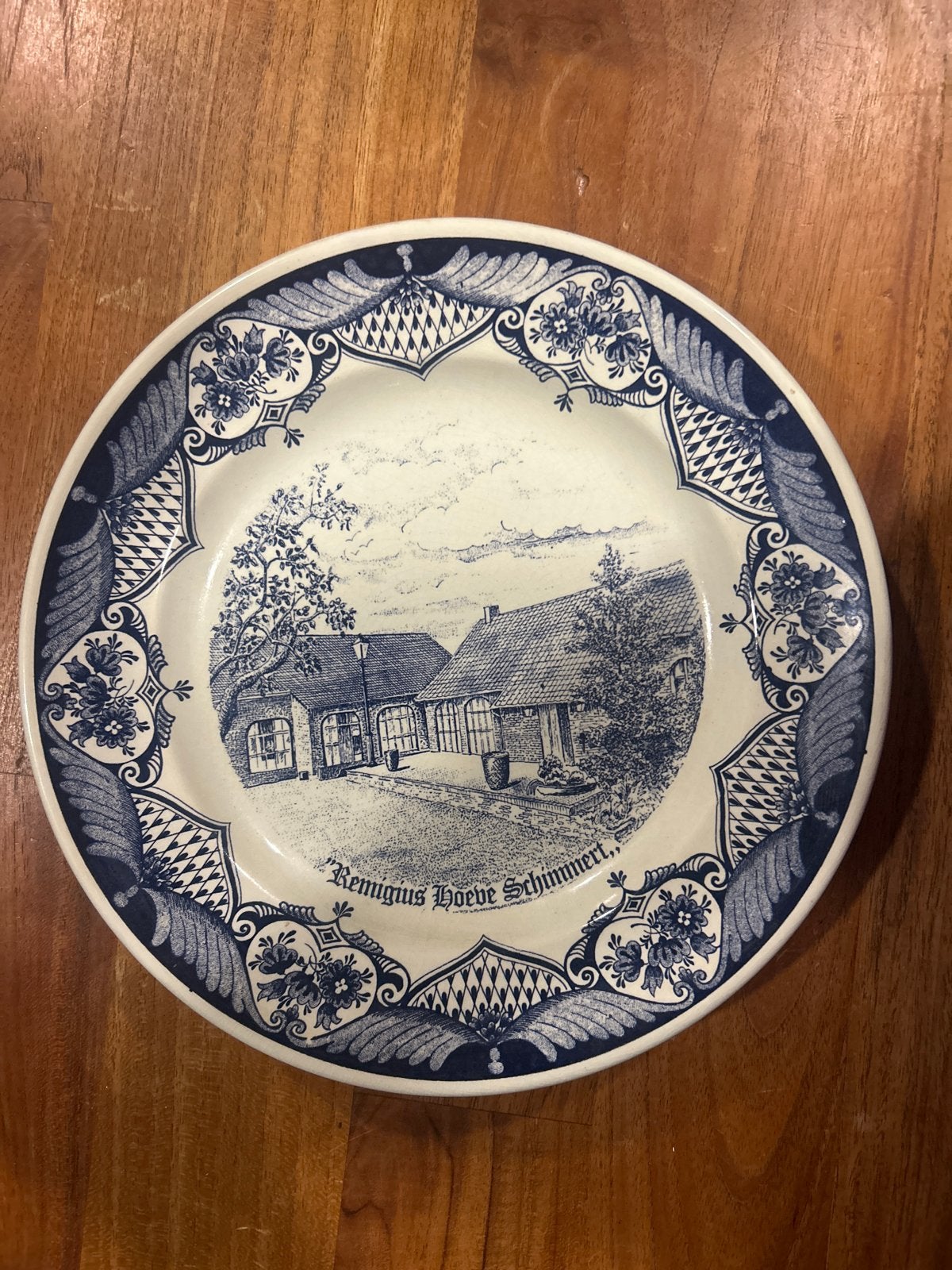 Delfts Blauw sierbord "Remigius Hoeve Schimmert", Ophalen of Verzenden