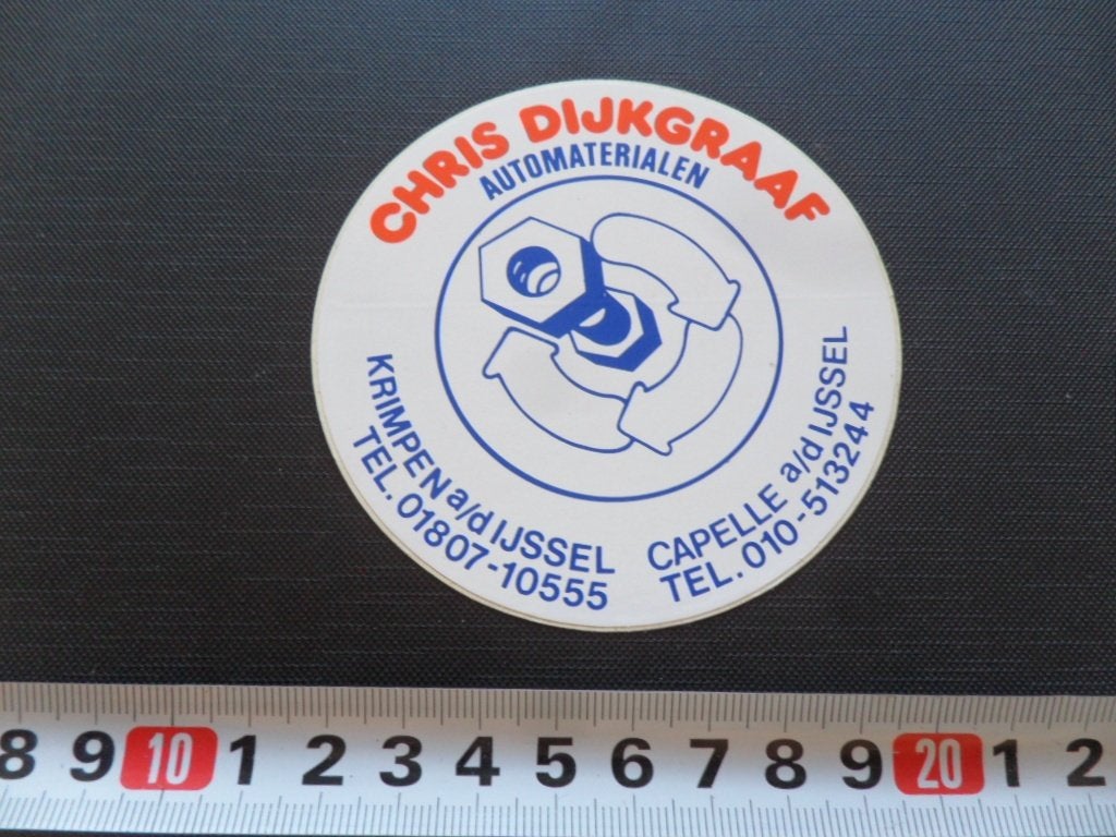 sticker chris dijkgraaf automaterialen krimpen capelle a/d *, Verzamelen, Ophalen, Zo goed als nieuw