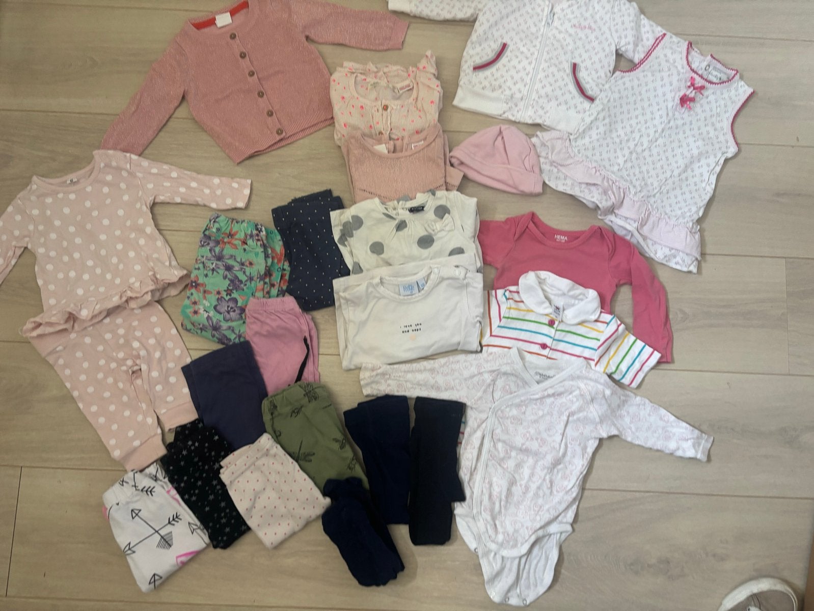 Groot kledingpakket maat 62/68 o.a. Ducky Beau, HEMA, Feetje, Kinderen en Baby's, Babykleding | Maat 62, Ophalen of Verzenden
