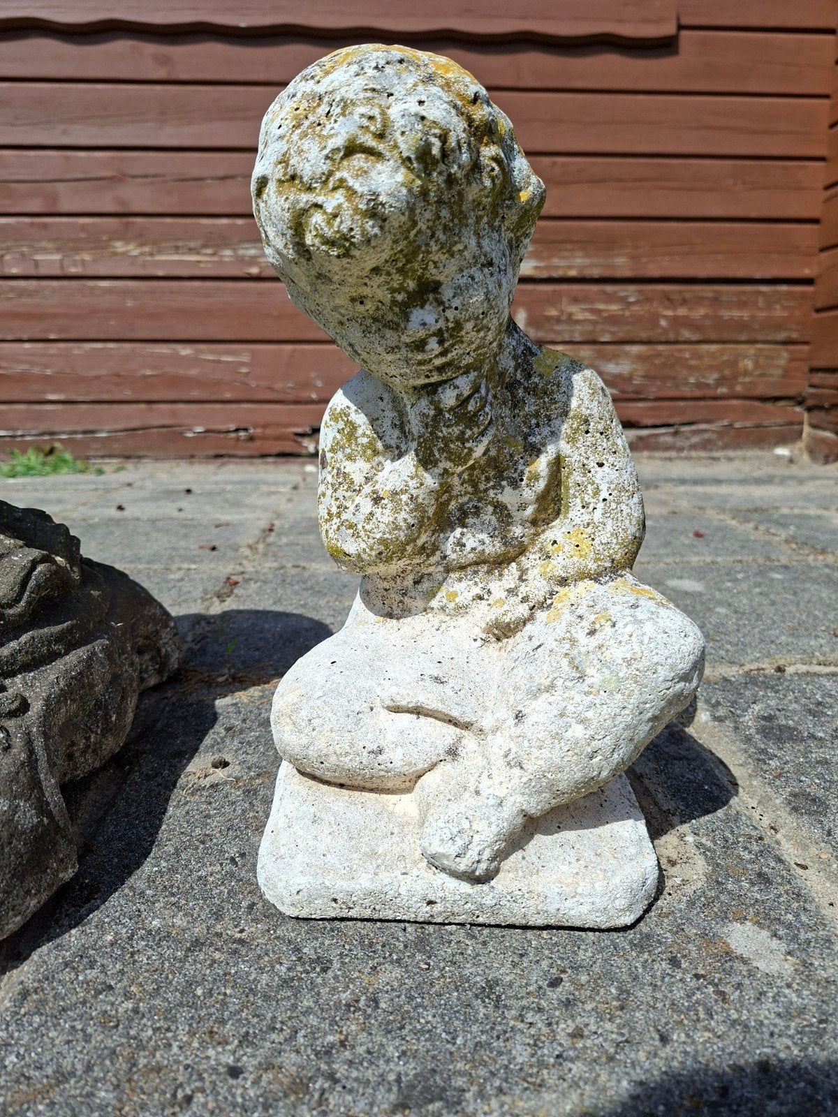 beeld jongen, Tuin en Terras, Ophalen, Gebruikt, Beton, Mensenbeeld