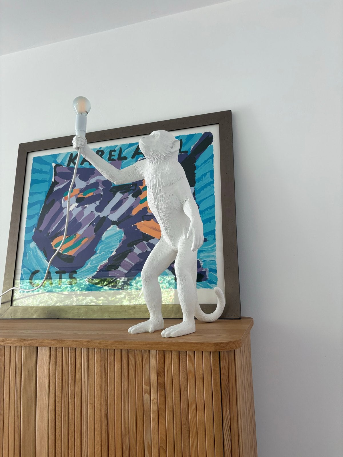 Seletti Monkey Lamp Staand - Unieke Design Tafellamp, Wit, Overige merken, Kunststof, Verzenden