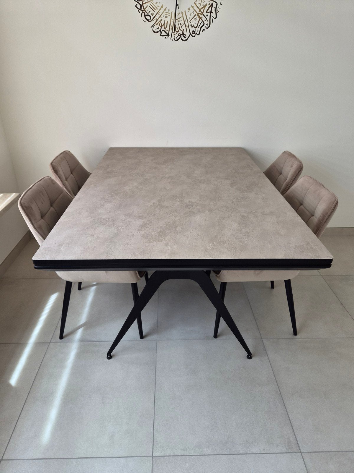Eettafel 160x100 Betonlook, Zo goed als nieuw, 150 tot 200 cm, Rechthoekig, 50 tot 100 cm