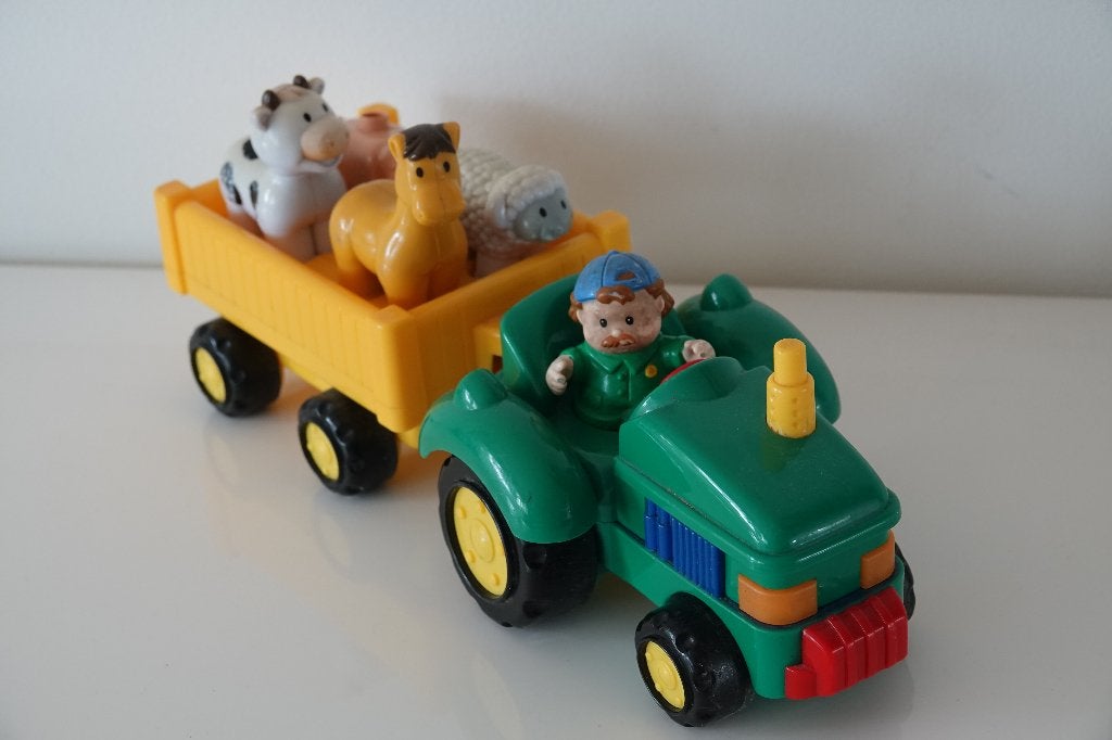 Tractor met wagen met geluiden en  dieren, Ophalen of Verzenden, Zo goed als nieuw