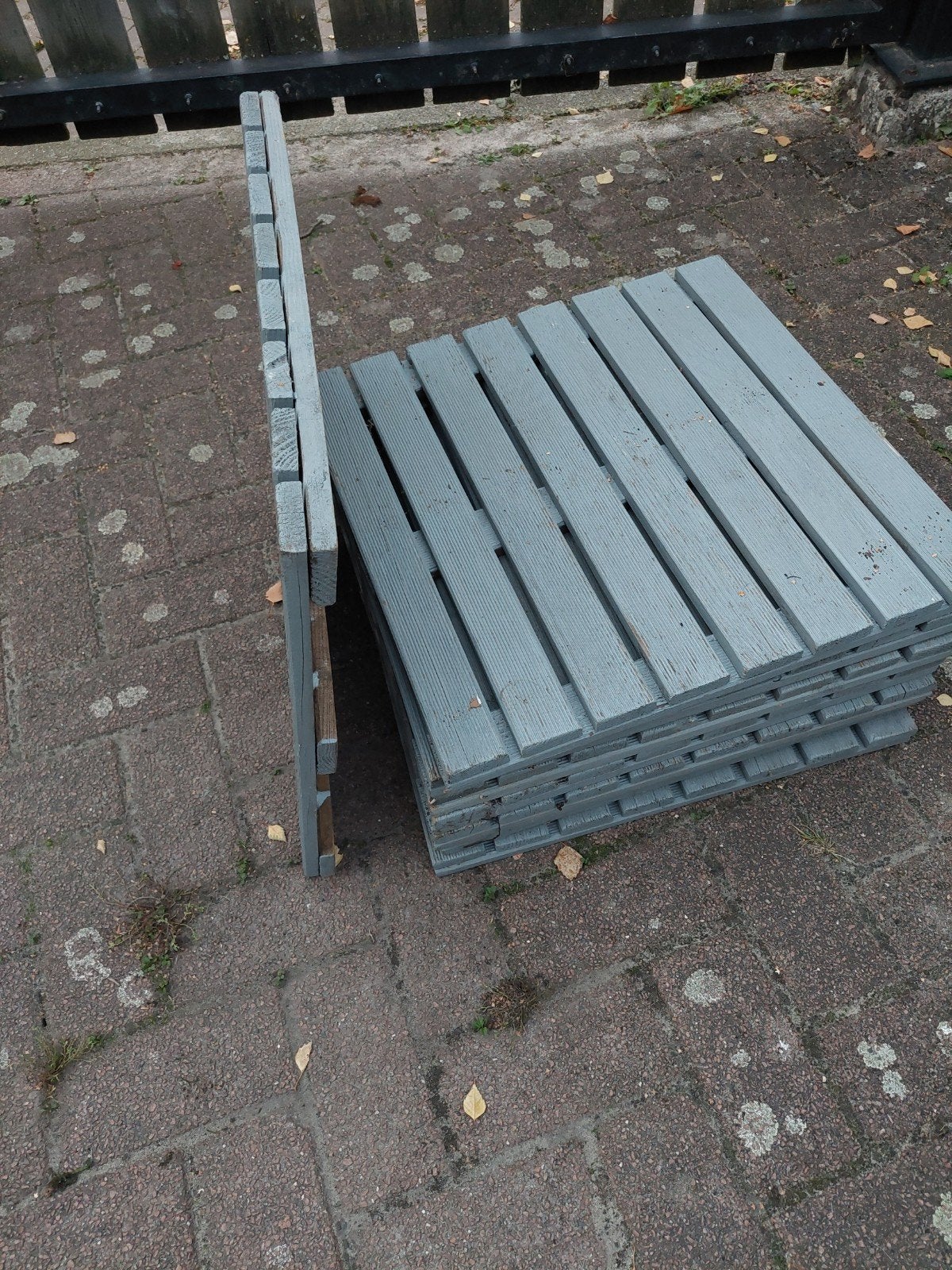 houten vlonder 'tegels' grijs - 8 stuks, Ophalen, Gebruikt, Composiet