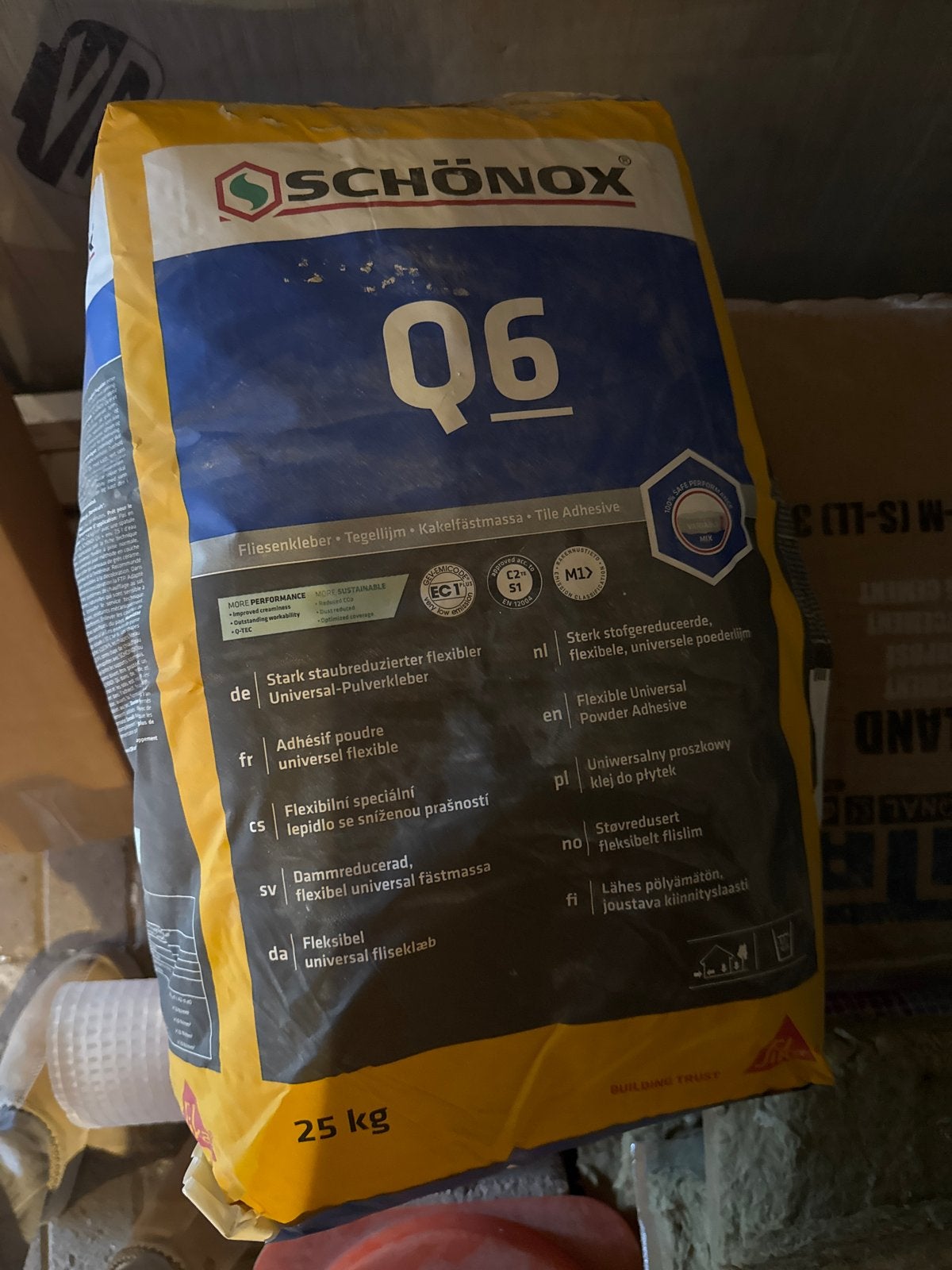 SCHÖNOX Q6 Tegellijm - 25 kg, Ophalen, Nieuw, Keramiek, Vloertegels