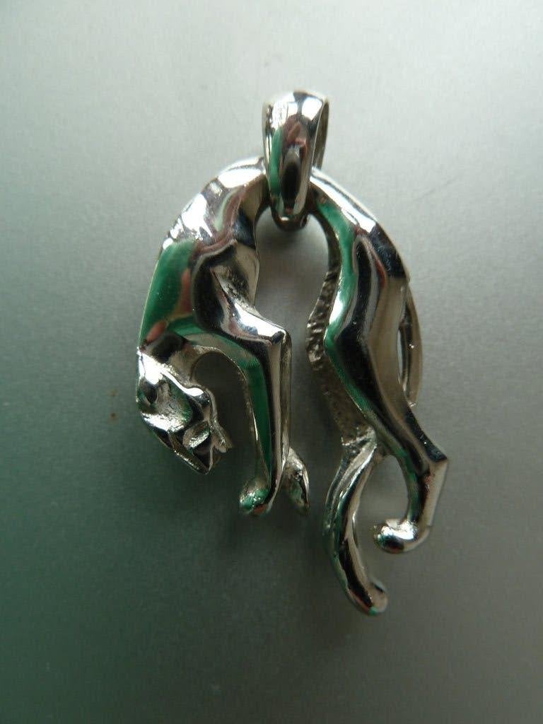 Sterling zilveren hanger 925 zilver, Panthère, panter, nieuw, Verzenden, Nieuw, Zilver, Dier