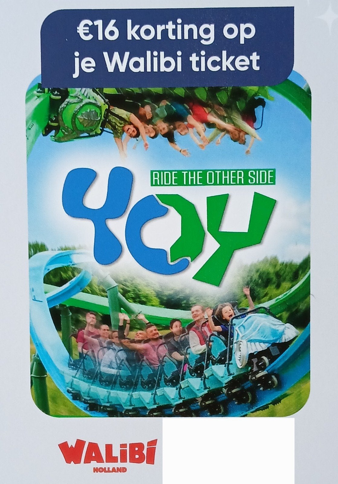 4 x € 16 korting op Walibi ticket(s), Drie personen of meer, Kortingskaart
