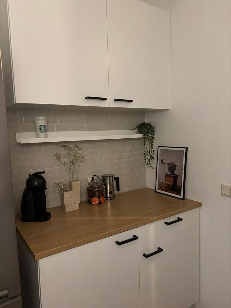 Ikea Compact keukenblok met bovenkasten en werkblad, Huis en Inrichting, Wit, Enkelwandige keuken, Ophalen of Verzenden, Zo goed als nieuw