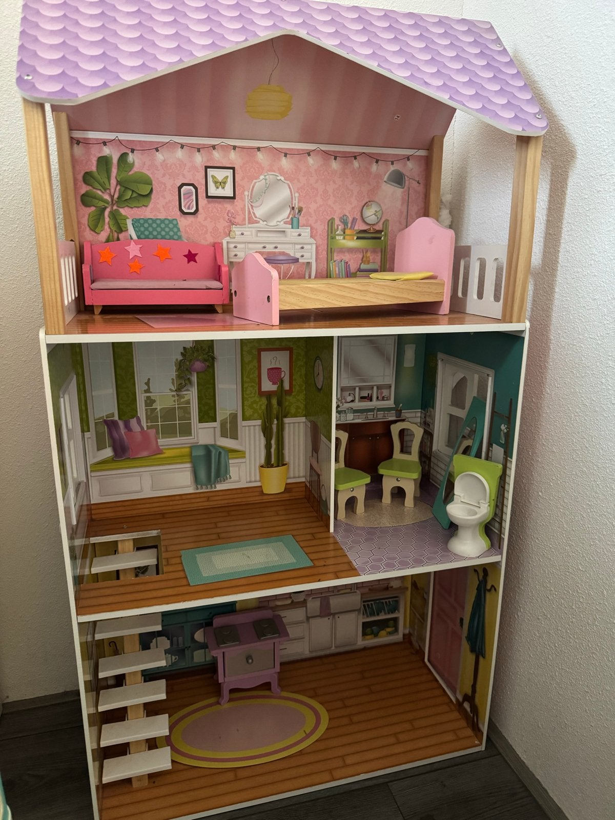 Groot Kidkraft Poppenhuis met Meubels, Ophalen of Verzenden, Zo goed als nieuw, Poppenhuis
