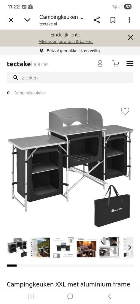 Tectake campingkeuken, Ophalen