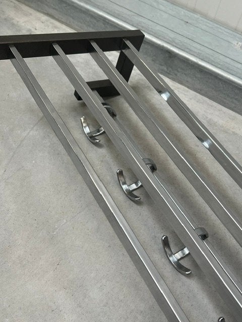 Jaren 70 wandkapstok vintage kapstok retro chroom coat rack, Wandkapstok, Gebruikt, ., Ophalen of Verzenden