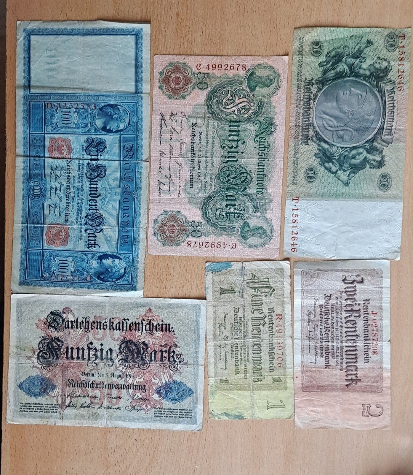 Oude Duitse bankbiljetten - Diverse coupures, Postzegels en Munten, Ophalen of Verzenden, Setje