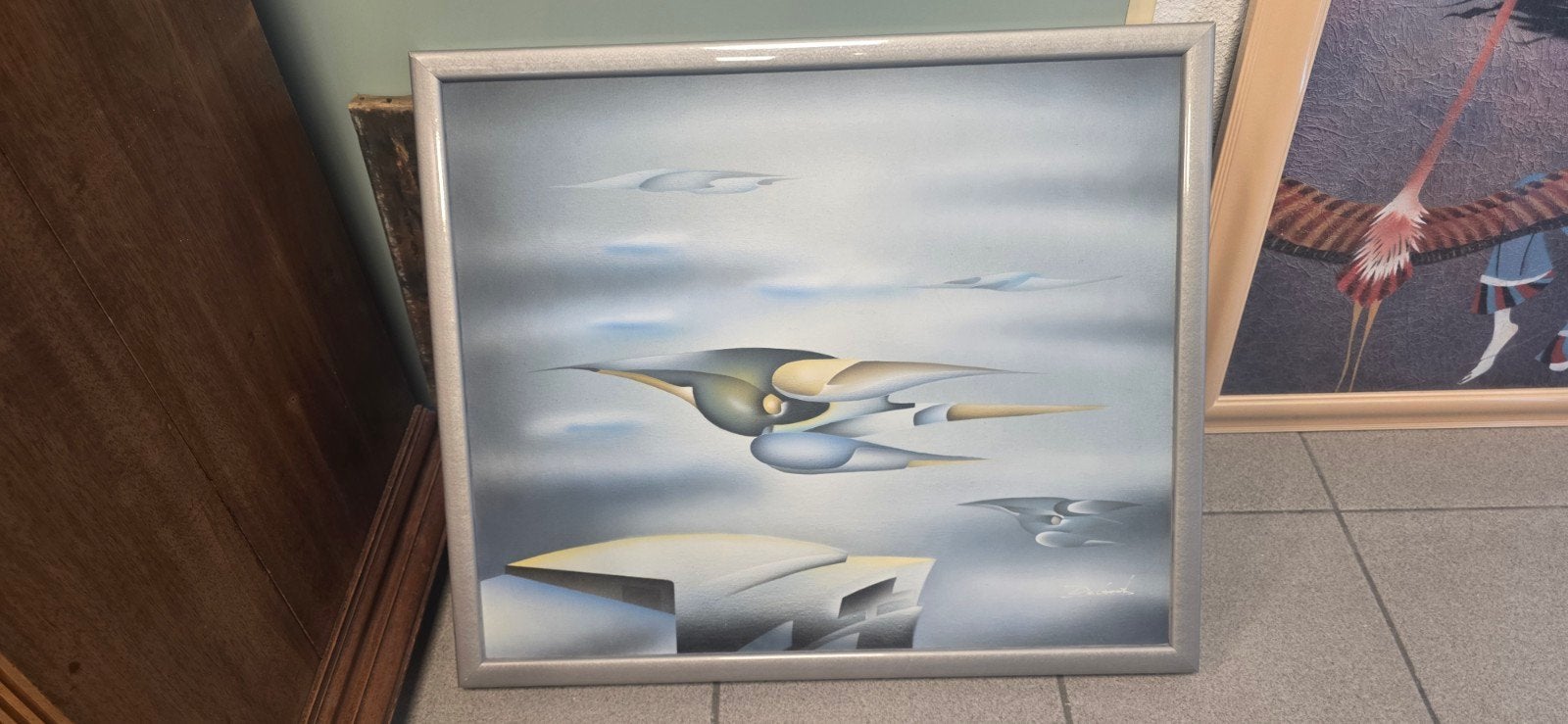 surrealistisch schilderij, Antiek en Kunst, Kunst | Schilderijen | Modern, Ophalen of Verzenden