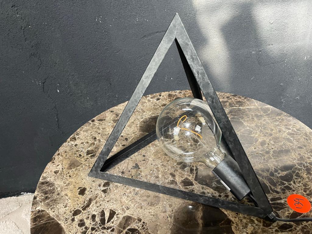 Piramide Tafellamp Metaal 29 cm - Modern Design, Ophalen, Nieuw, Metaal, Minder dan 50 cm