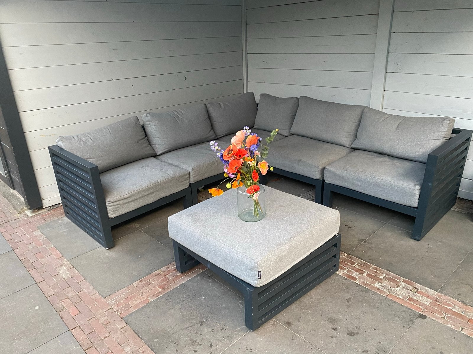 Santika Jaya loungeset (6-delig) van Tuinmeubelshop, Ophalen, Gebruikt, 6 zitplaatsen, Aluminium