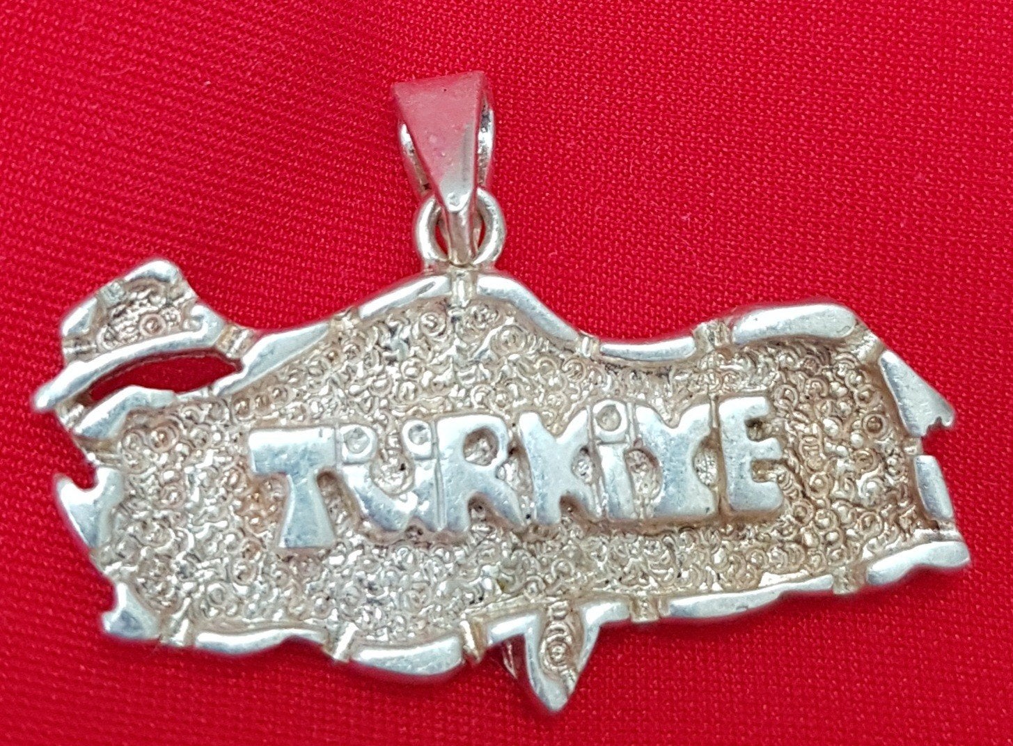 Kettinghanger turkije zilver land ketting hanger sieraden, Verzenden, Zo goed als nieuw, Kruis of Symbool, Zilver