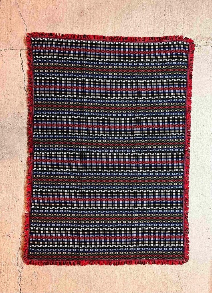 Grand foulard woonkleed plaid geweven strepen Andes 106/146, Huis en Inrichting, Djt@dejuistetoon.eu, Ophalen of Verzenden, Zo goed als nieuw