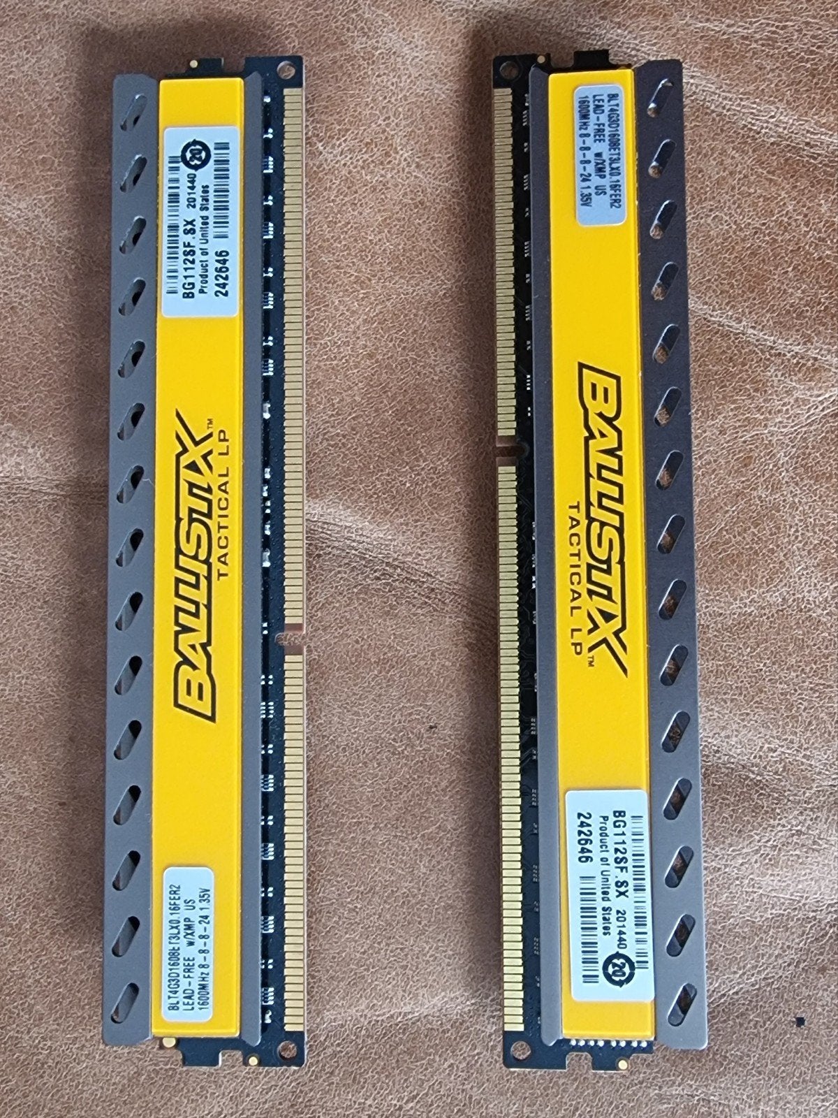 Ballistix Tactical LP 8GB (2x4GB) DDR3 RAM 1600MHz, Gebruikt, Server, DDR3, Ophalen of Verzenden