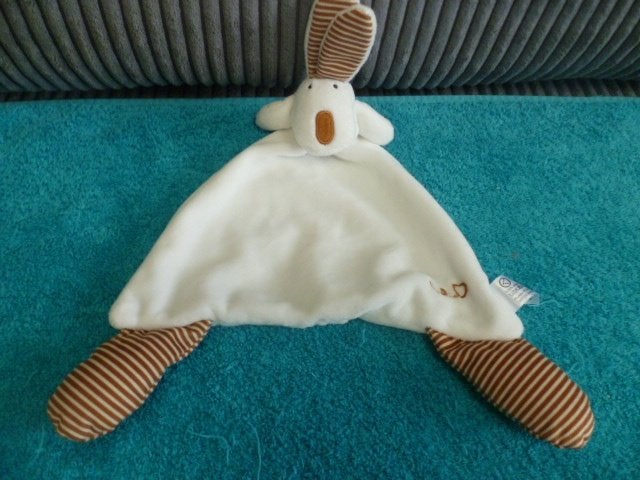 Wit velours konijn haas doekje v oeko-tex knisper oren, Kinderen en Baby's, Speelgoed | Knuffels en Pluche, Zo goed als nieuw