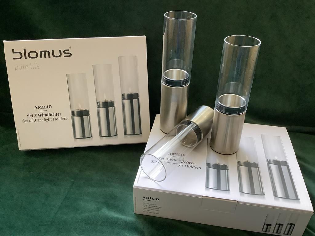 Blomus Amilio Windlichten Set - Nieuw en Gebruikt, Huis en Inrichting, Woonaccessoires | Kandelaars en Kaarsen, Ophalen, Zo goed als nieuw