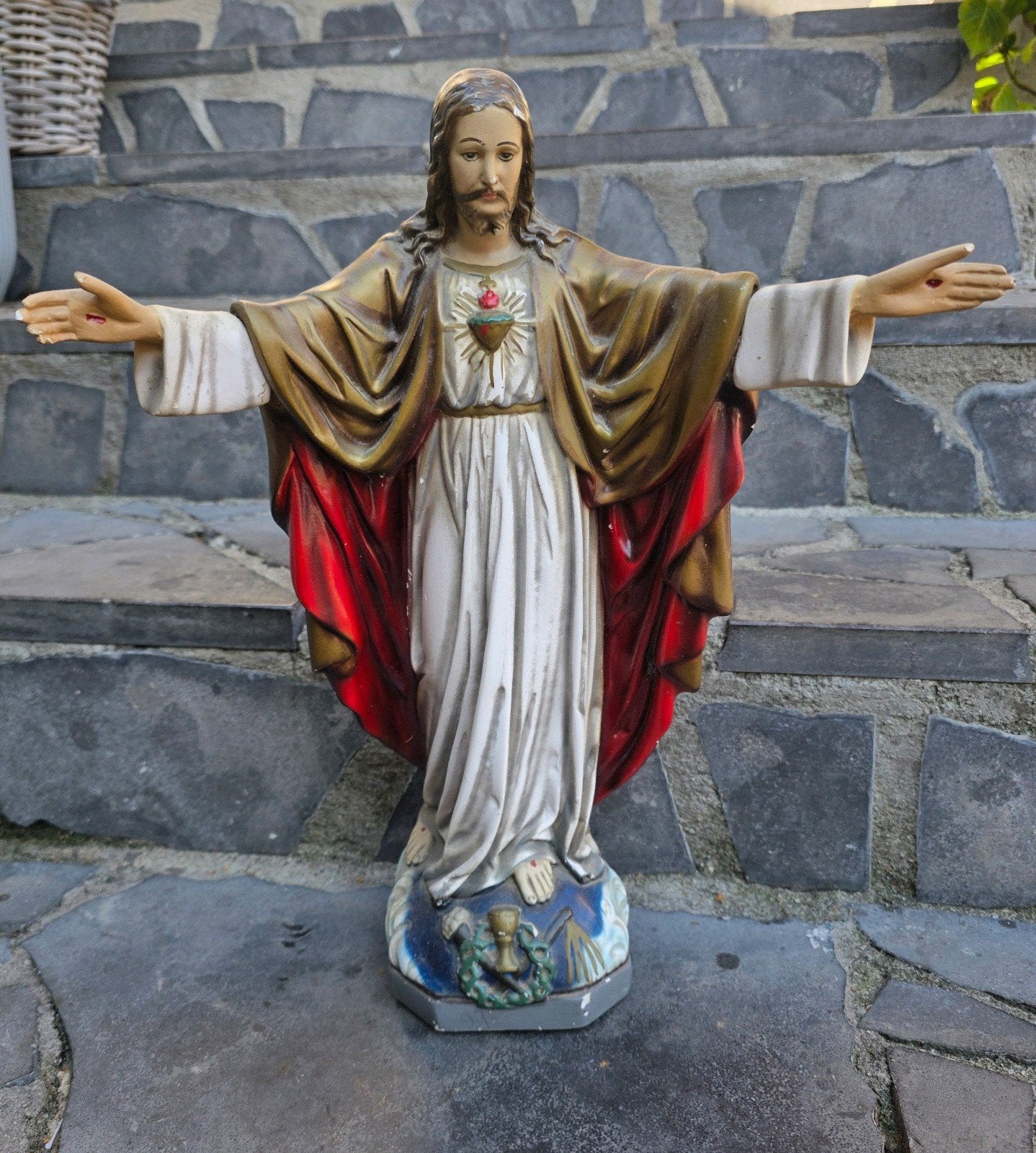Vintage Jezus beeld - Heilig Hart, Ophalen