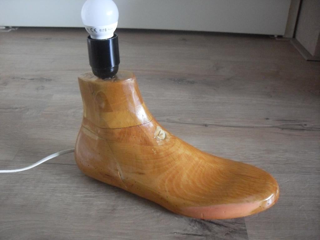houten schoen lamp, Ophalen of Verzenden, Hout, Minder dan 50 cm