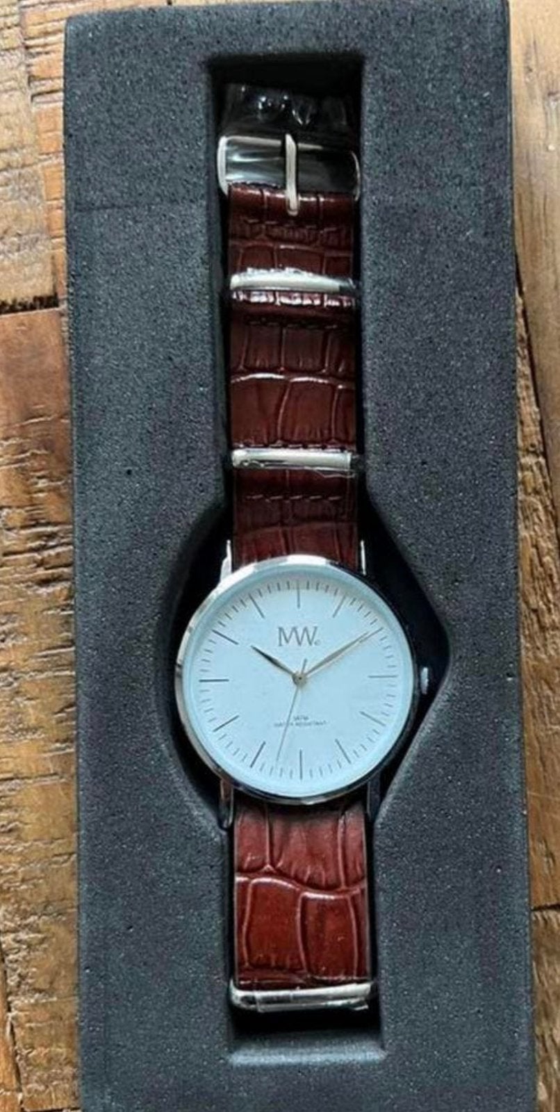 Bruin leren horloge M&W nieuw!, Ophalen of Verzenden, Nieuw