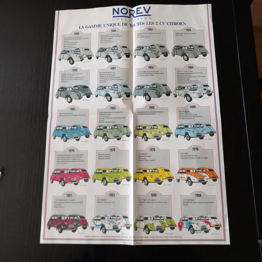 Norev Citroen 2 CV poster, Ophalen of Verzenden, Zo goed als nieuw, Auto, Norev