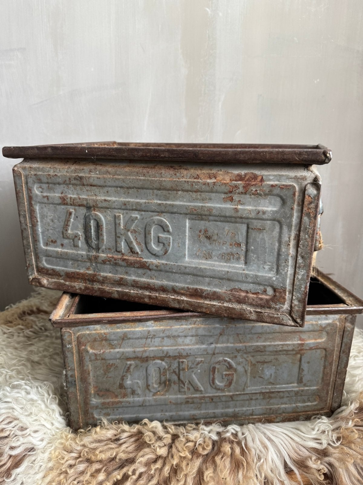 Industriële vintage metalen magazijnbakken MARS, Ophalen