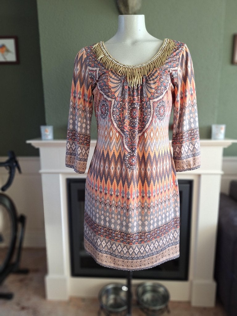 K-Design K Design punt kraaltjes kraag jurk M, Kleding | Dames, Jurken, Maat 38/40 (M), K-design, Verzenden, Oranje