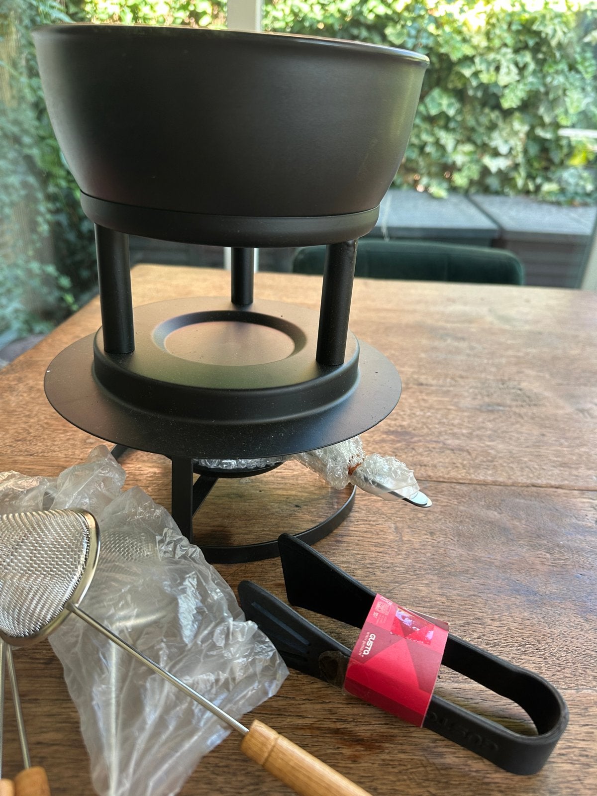 Gusto (kaas/bouillon) Fondueset Zwart met Accessoires, Ophalen of Verzenden, Nieuw, Brander, Fondueset