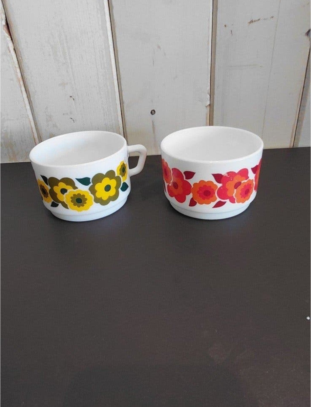 Vintage Arcopal France Lotus kopje(s) Seventies, Vintage, Ophalen of Verzenden, A, Steen/keramiek