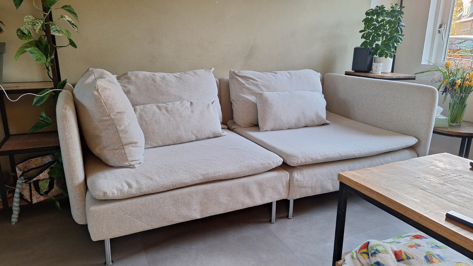 IKEA Söderhamn bank - 4 zits met lounge, Ophalen, 250 tot 300 cm, Gebruikt, 100 tot 125 cm