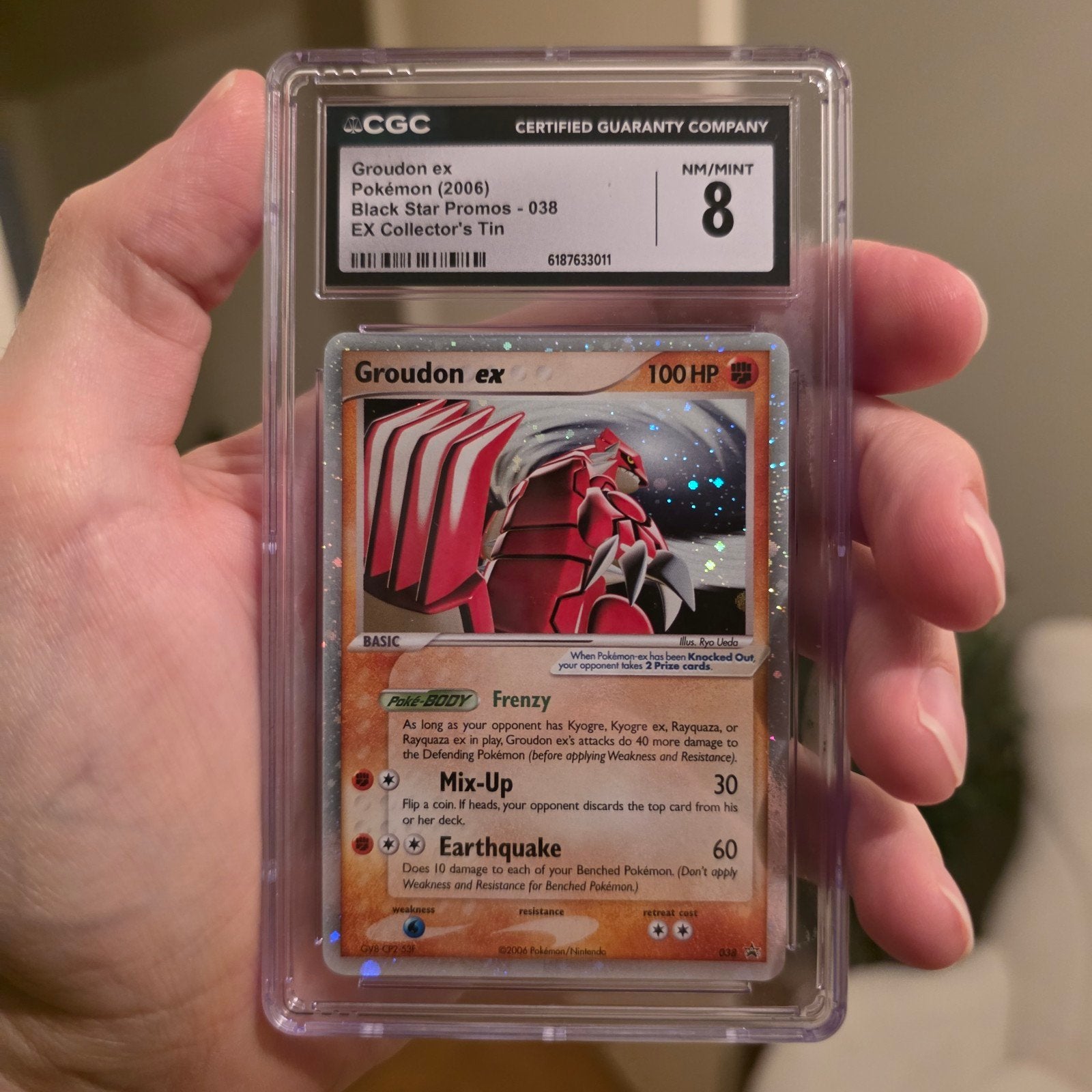 CGC 8 Groudon ex Holo (2006) Black Star Promos - 038, Ophalen of Verzenden, Zo goed als nieuw, Losse kaart, Foil