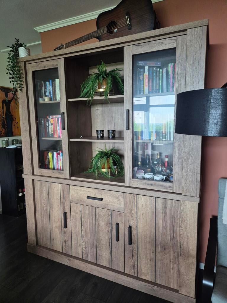 Grote eikenhouten boekenkast - prachtige staat, Huis en Inrichting, Kasten | Boekenkasten, Ophalen