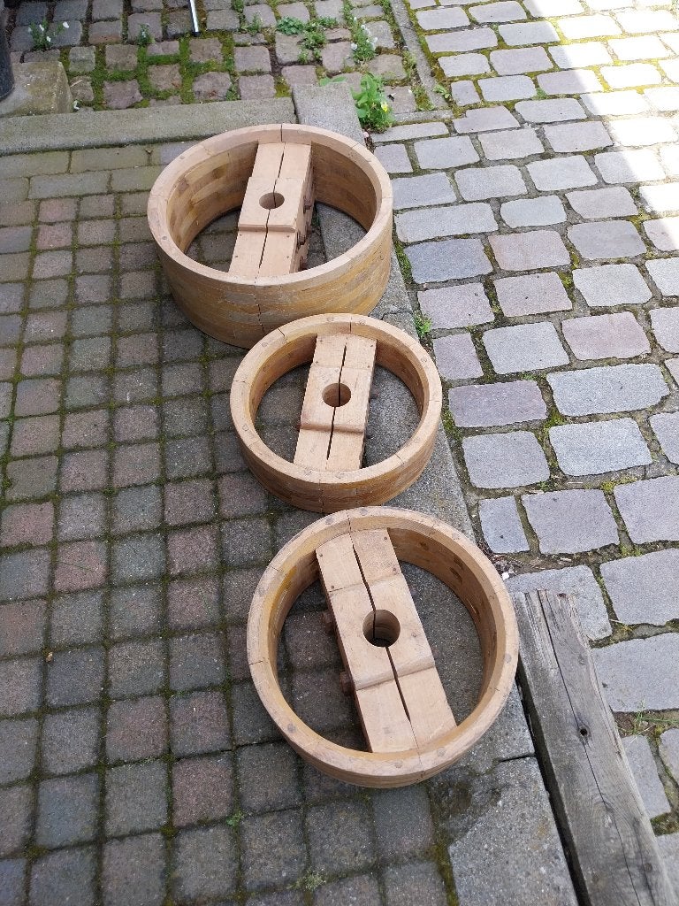 Drijfwerk: vlakke houten riemschijven, Ophalen, Nieuw