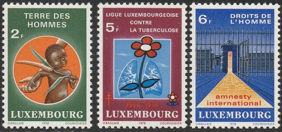 Luxemburg 1978 972/974 Solidariteit ea, Postfris, Postzegels en Munten, Ophalen of Verzenden, Luxemburg, Postfris