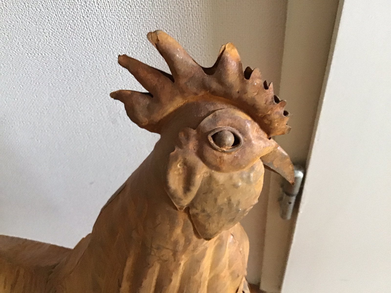 Metalen staande  haan roestbruin tuindecoratie, Ophalen of Verzenden, Nieuw
