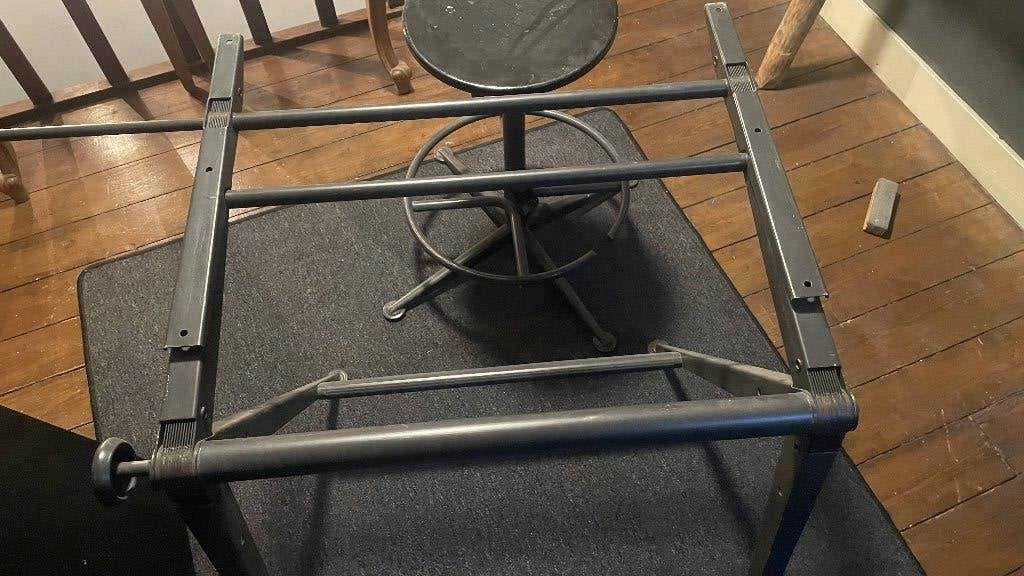 Tekentafel vintage, Doe-het-zelf en Verbouw, Tekentafels, Ophalen, Gebruikt, Minder dan 130 cm
