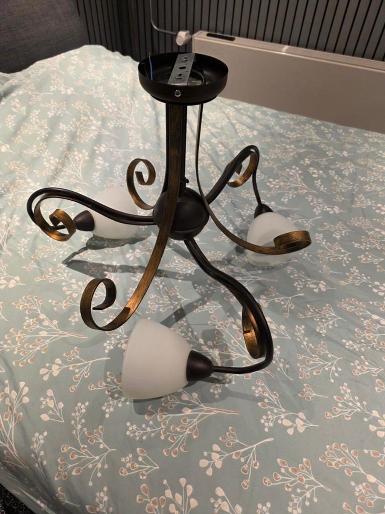 Te koop :2 hanglampen in nieuwstaat, Ophalen, Klassiek, Zo goed als nieuw, Glas