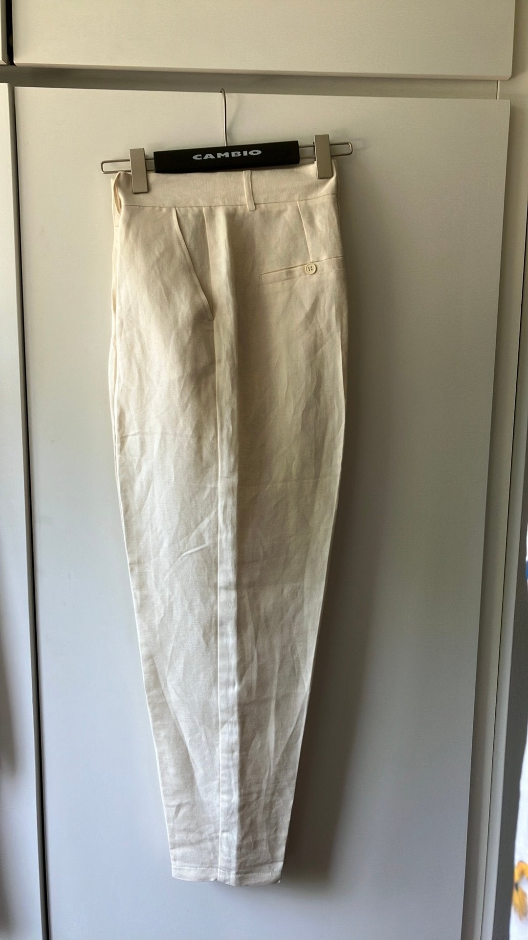 Femmes du Sud. Roomwitte broek. Linnen/viscose mix. Maat L, Kleding | Dames, Broeken en Pantalons, Wit, Maat 42/44 (L), Ophalen of Verzenden