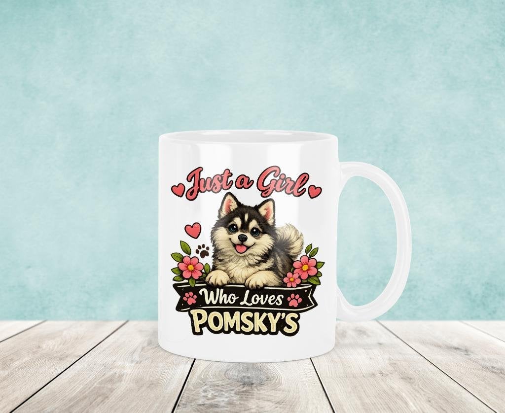 Just a Girl Who Loves Pomsky's - Pomsky Mok, Verzenden, Keramiek, Nieuw, Overige stijlen