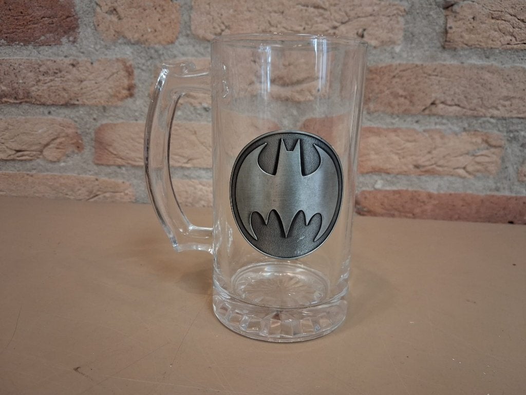glas dc comics batman logo bierglas bierpul, Glas of Glazen, Overige merken, Nieuw, Ophalen of Verzenden