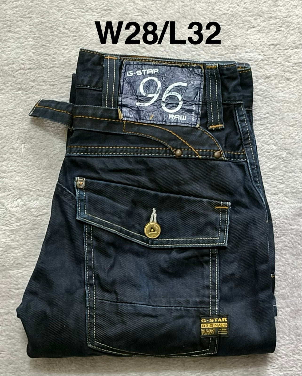 G-Star RAW 96 GS3301 Loose Fit Heren Jeans W28/L32, Verzenden, Gedragen, Blauw, W32 (confectie 46) of kleiner
