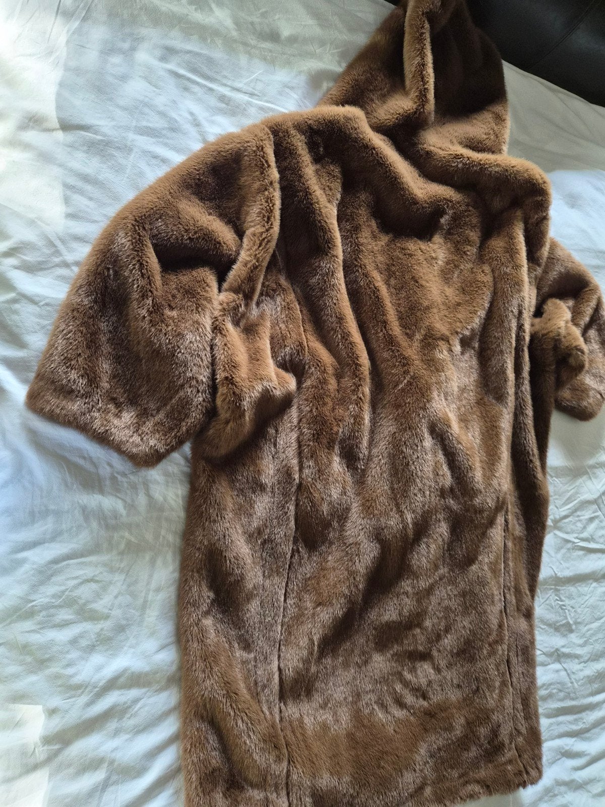 E-woman bruine teddy jas met capuchon - Maat M, Maat 38/40 (M), Bruin, Ophalen of Verzenden, Zo goed als nieuw