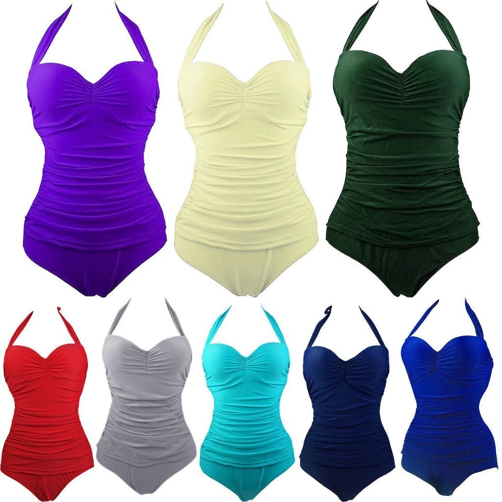 Badpak paars rood blauw groen grijs geel dames vrouwen retro, Kleding | Dames, Verzenden, Nieuw, Overige kleuren, Badpak