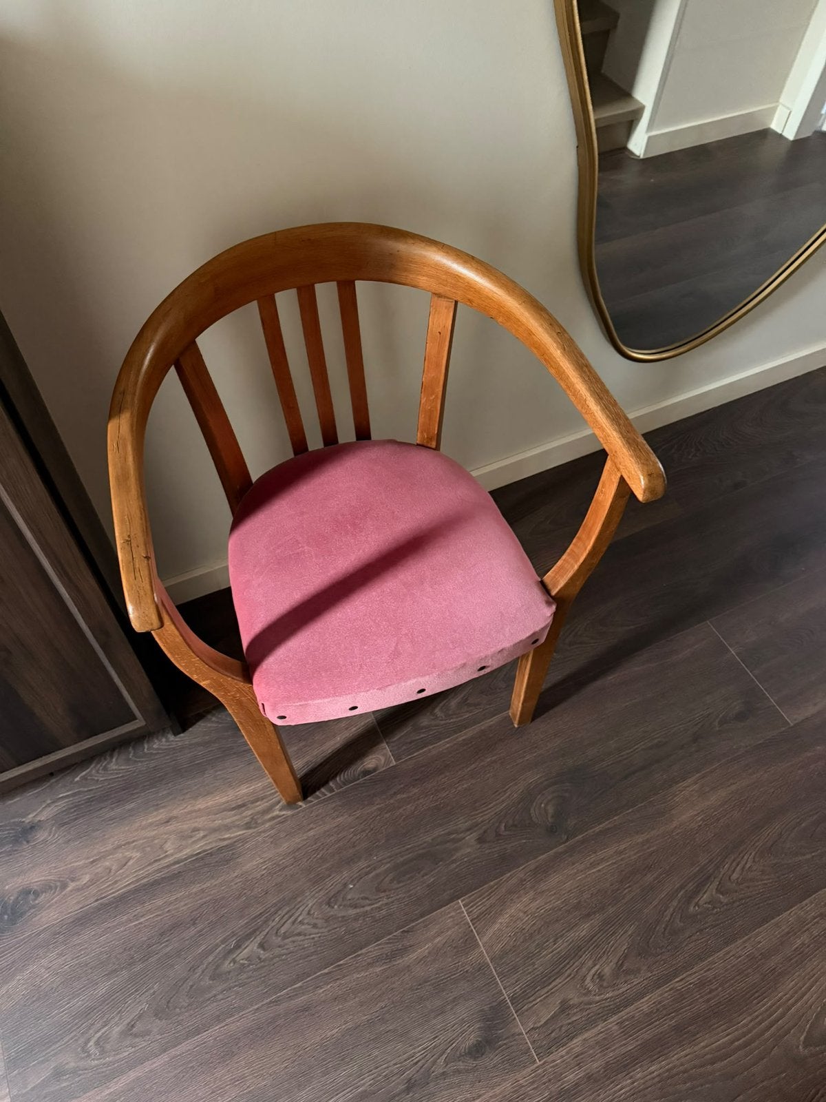Thonet stoel roze zitting vintage, Ophalen