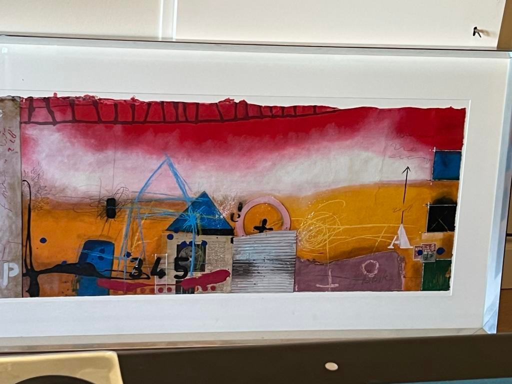 Zeefdruk van Theo Koster met lijst en ontspiegel glas, Antiek en Kunst, Kunst | Litho's en Zeefdrukken, Ophalen of Verzenden