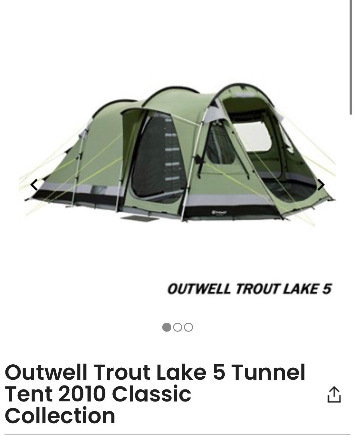 Outwell troutwell lake 5 polykatoen tent, Ophalen, Gebruikt