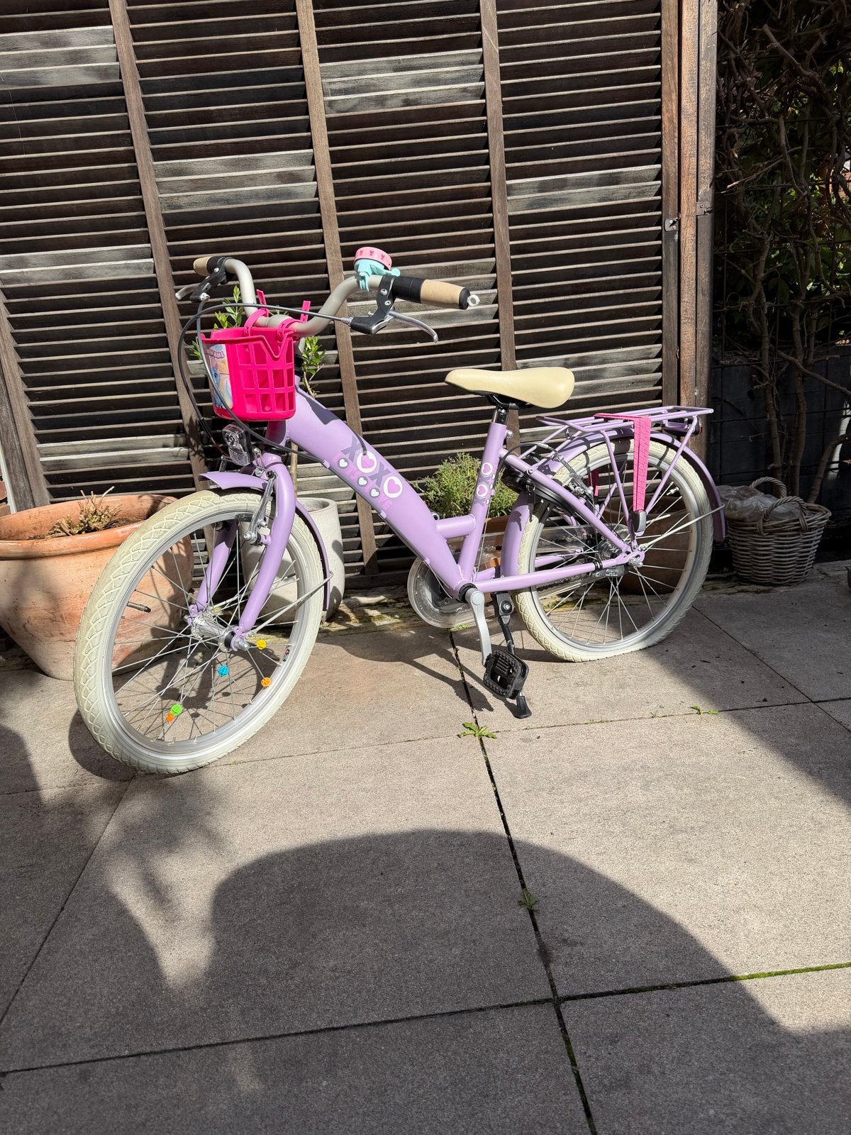 Gratis Kinderfiets Paars (lege achterband), Ophalen, Gebruikt, Velgrem, 20 inch of meer